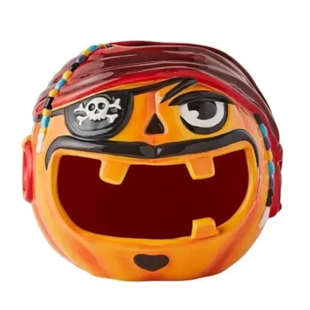 Member's Mark Halloween Ceramic Pirate Candy‎ Bowl NIB